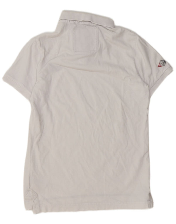 Superdry Mens Polo Shirt Medium White Cotton