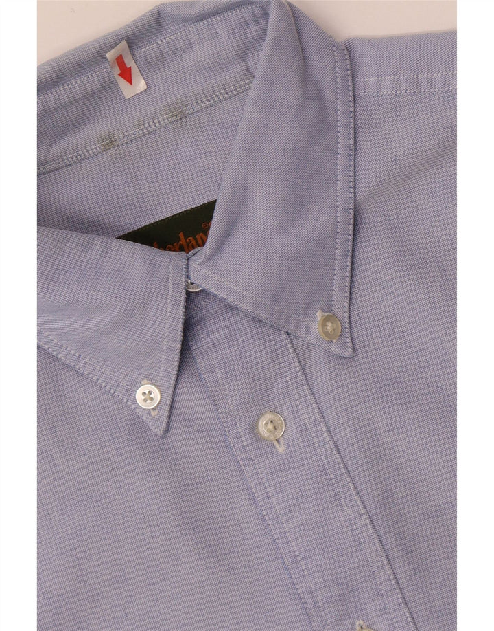 Camisa Timberland Hombre Manga Corta Azul Medio Algodón
