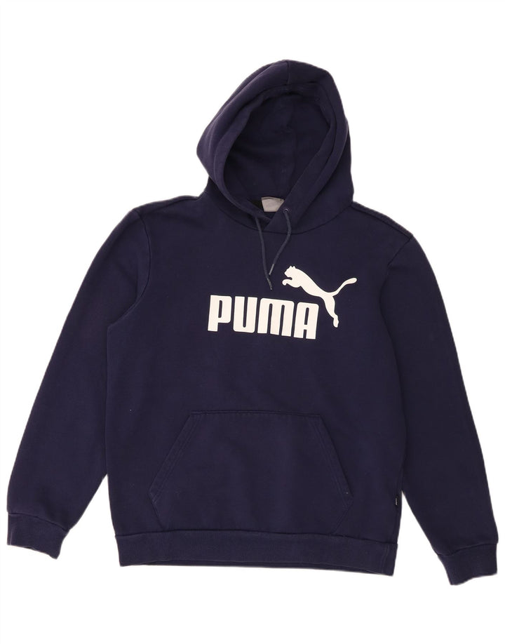 Puma Hombre Sudadera Con Capucha Gráfica Jersey De Algodón Azul Marino Mediano