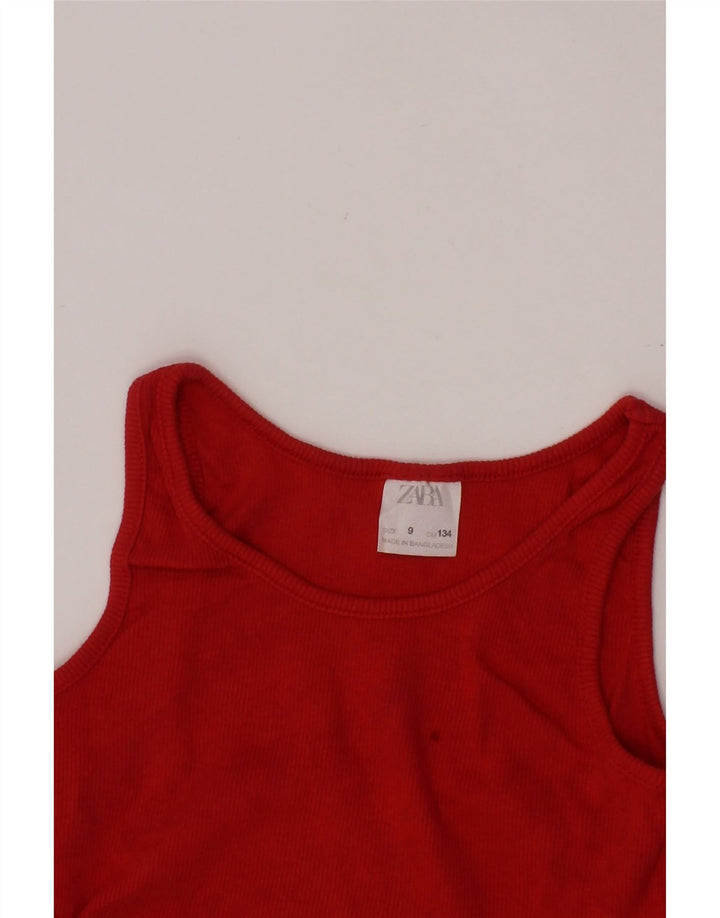 ZARA Blusa Niña Sin Mangas Top 8-9 Años Rojo