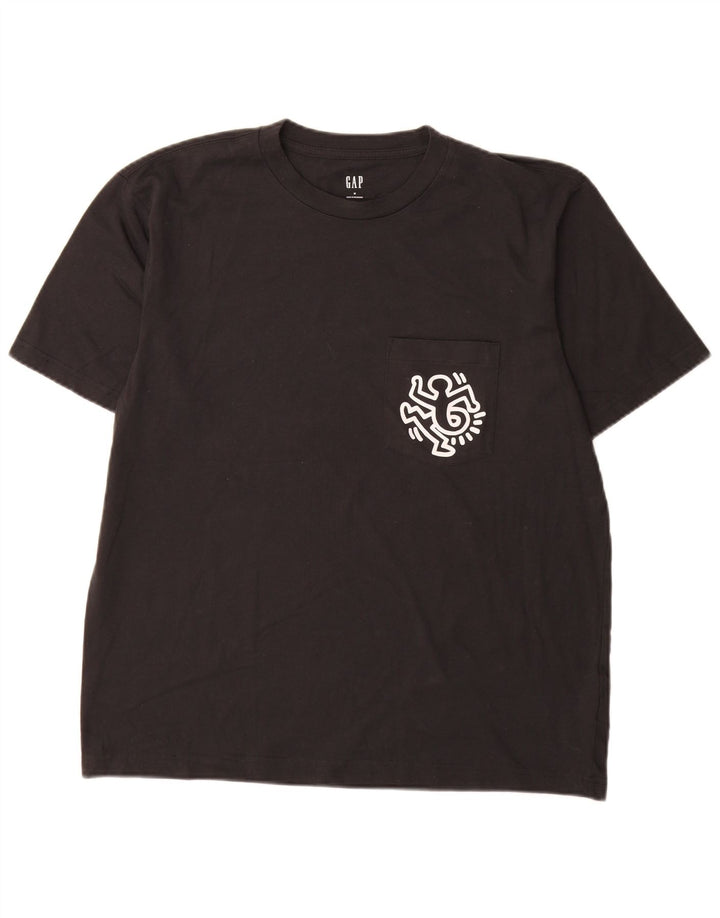 Gap - Camiseta gráfica para hombre, talla mediana, algodón negro