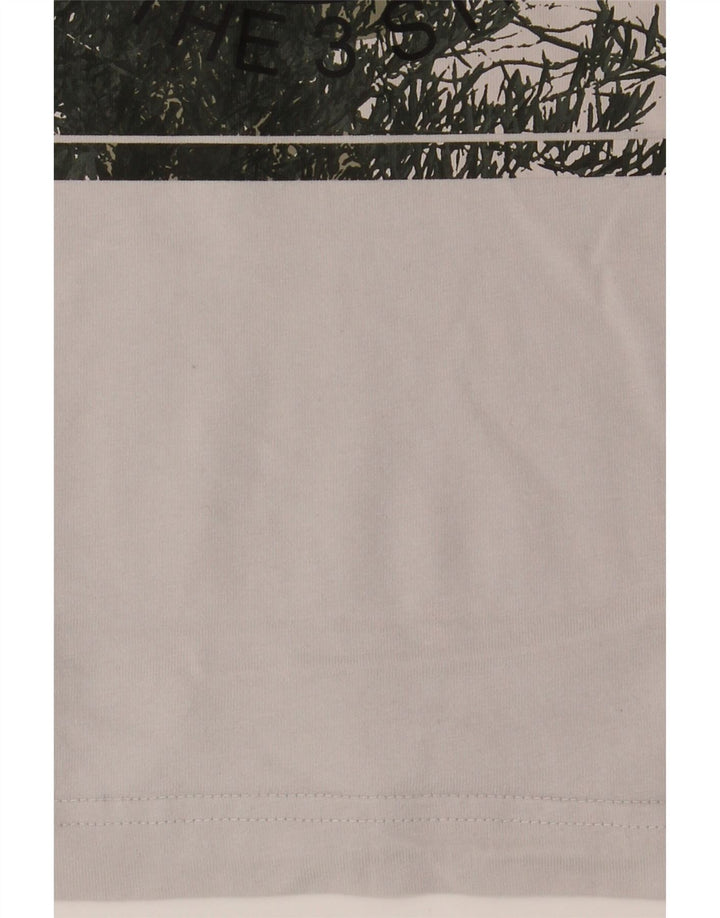 Adidas - Camiseta gráfica para hombre, talla pequeña, algodón blanco
