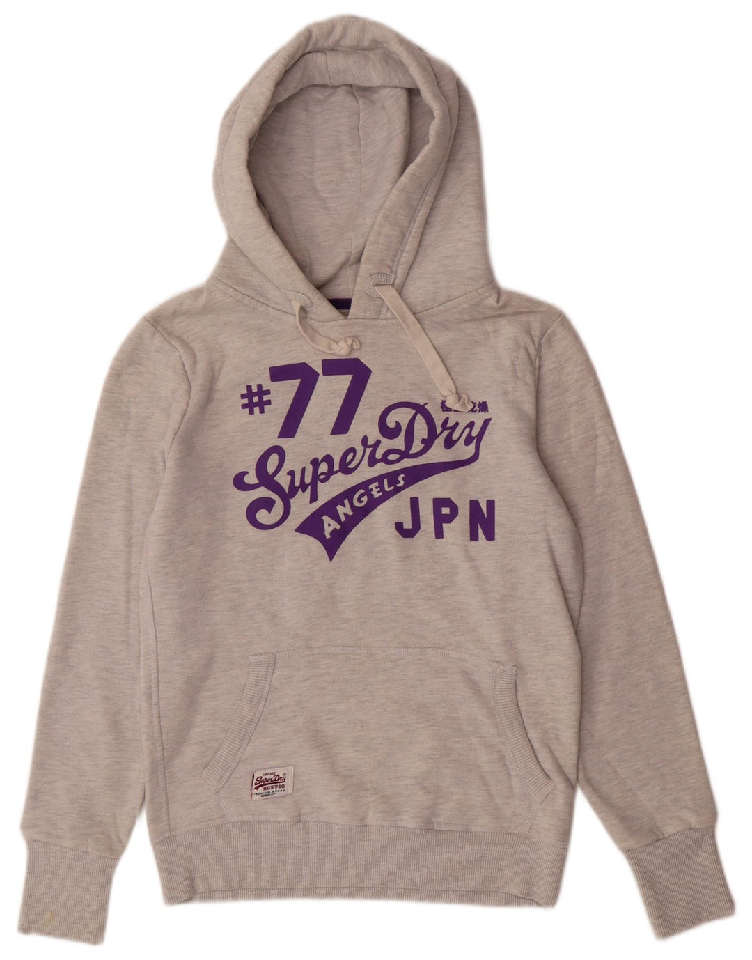Superdry Jersey con capucha gráfica para mujer Reino Unido 40 Algodón gris medio