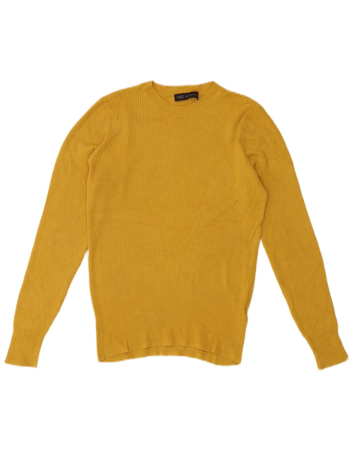 Marks & Spencer - Jersey de cuello redondo para mujer, talla 40, viscosa amarilla mediana