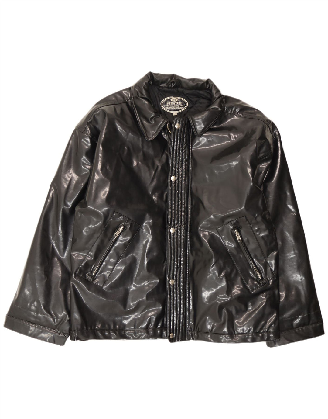 Vintage hombres bombardero chaqueta Reino Unido 44 2XL negro