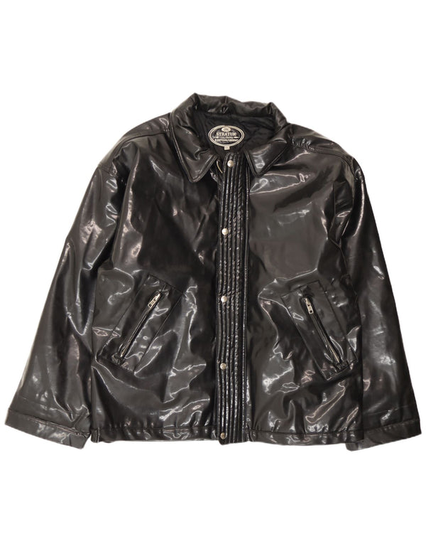 Vintage hombres bombardero chaqueta Reino Unido 44 2XL negro