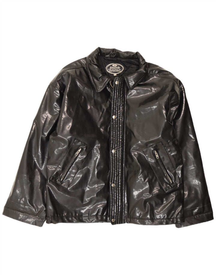 Vintage hombres bombardero chaqueta Reino Unido 44 2XL negro