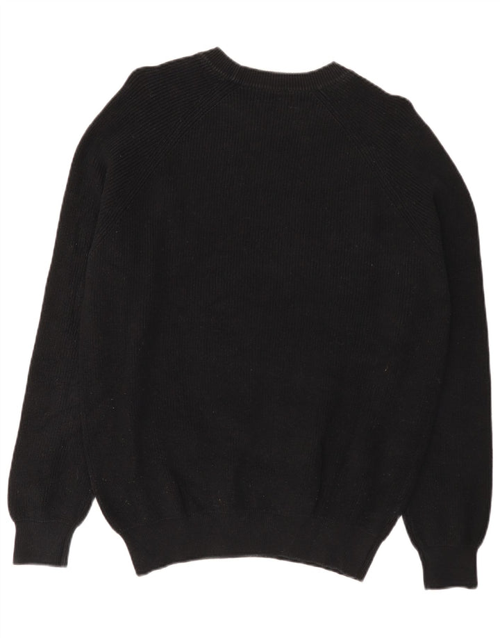 Zara Hombre Jersey Con Cuello Barco Jersey Pequeño Algodón Negro