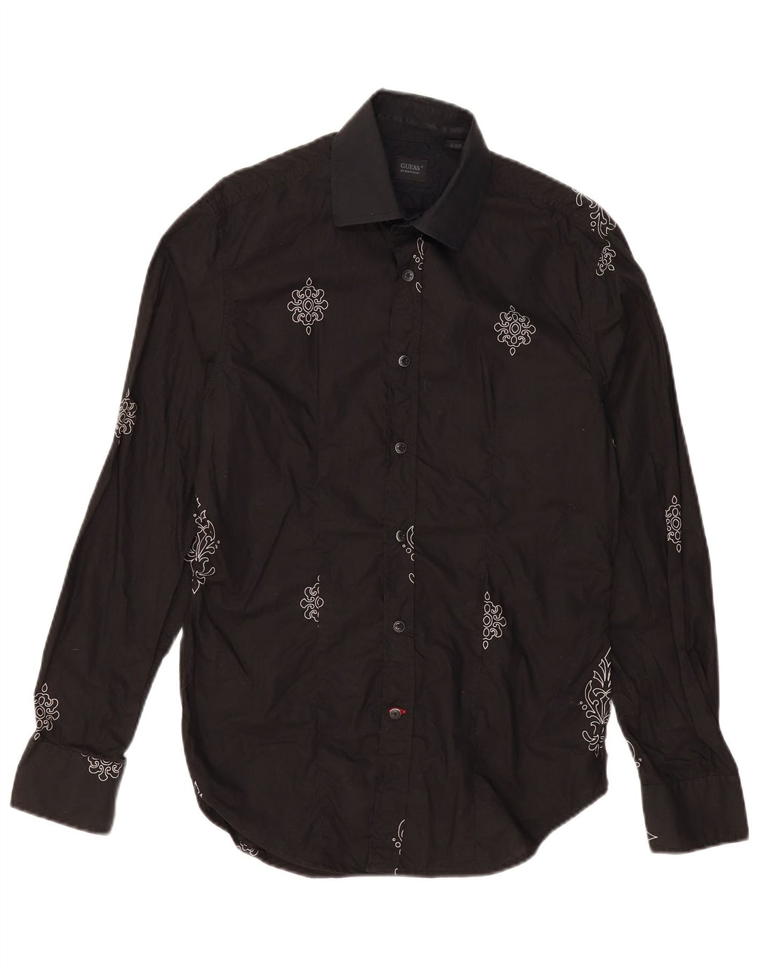 GUESS BY MARCIANO Camisa Hombre Pequeña Algodón Paisley Negro
