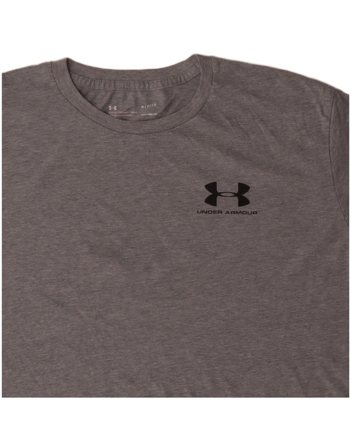 UNDER ARMOUR Camiseta Heat Gear para hombre de manga larga de algodón gris grande