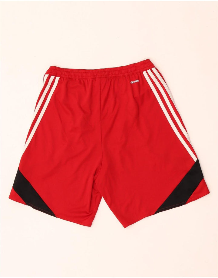 ADIDAS Mens Climalite Sport Shorts Pequeño Rojo Colorblock Poliéster