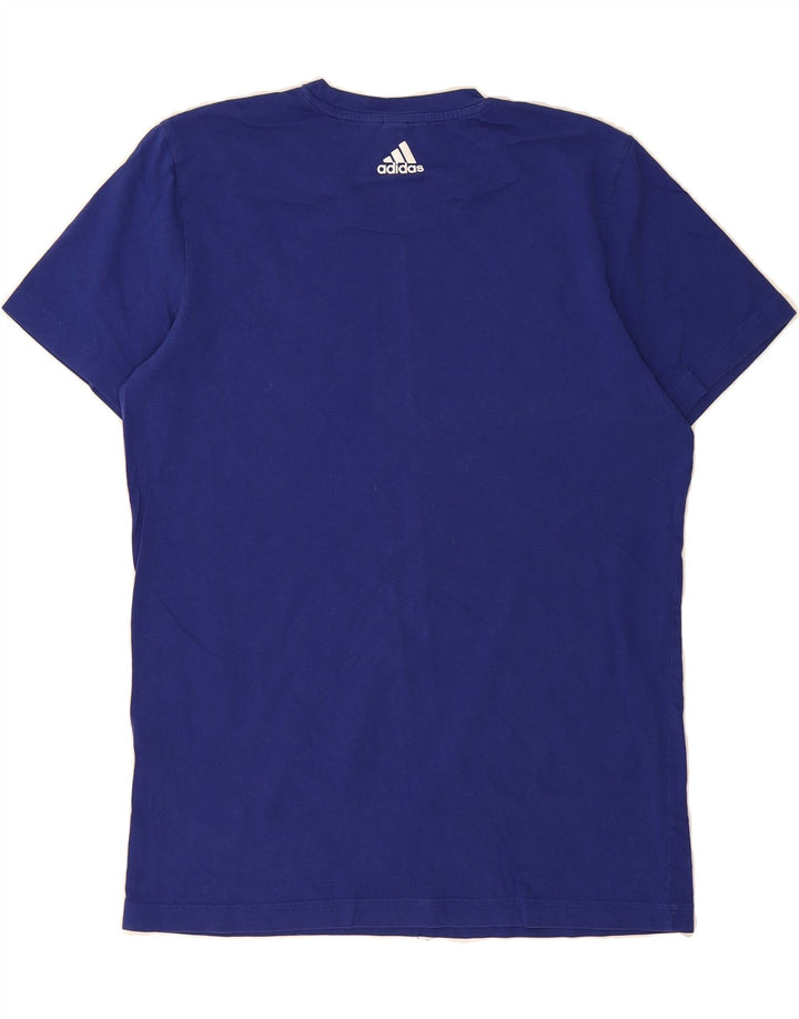 ADIDAS Mens Graphic T-Shirt Top Medium Blue Vintage Adidas and Second-Hand Adidas from Messina Hembry 