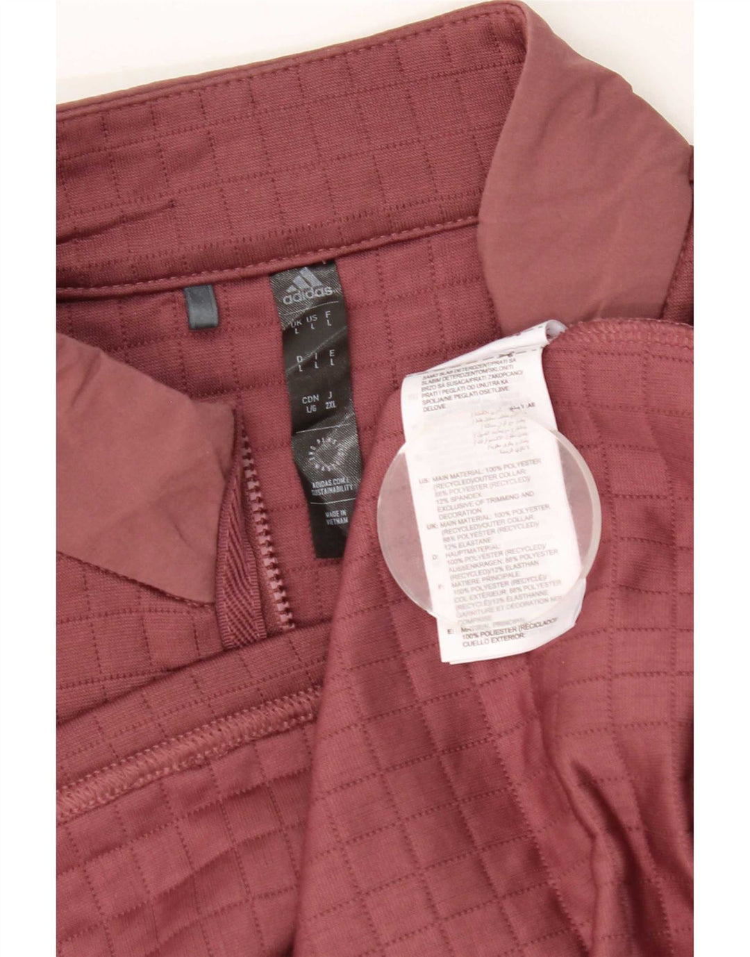 Adidas - Chándal con cremallera y cuello para hombre, talla grande, poliéster burdeos