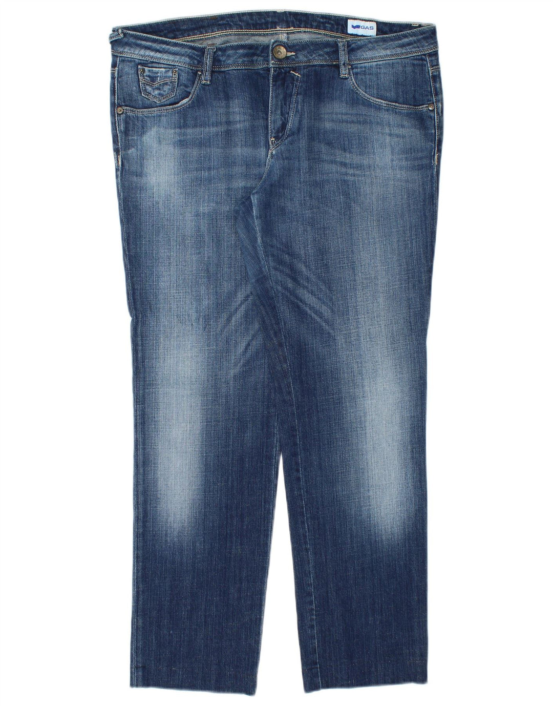 GAS Womens Straight Jeans W33 L28 Blue Cotton