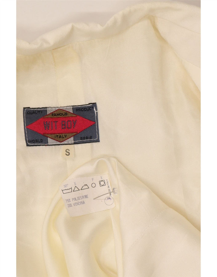 Wit Boy Chaqueta tipo blazer de 3 botones para mujer UK 10 Small Off White Poliéster