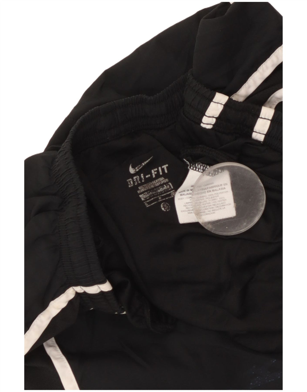 Nike - Pantalones cortos deportivos Dri Fit para mujer, talla 10, poliéster negro pequeño