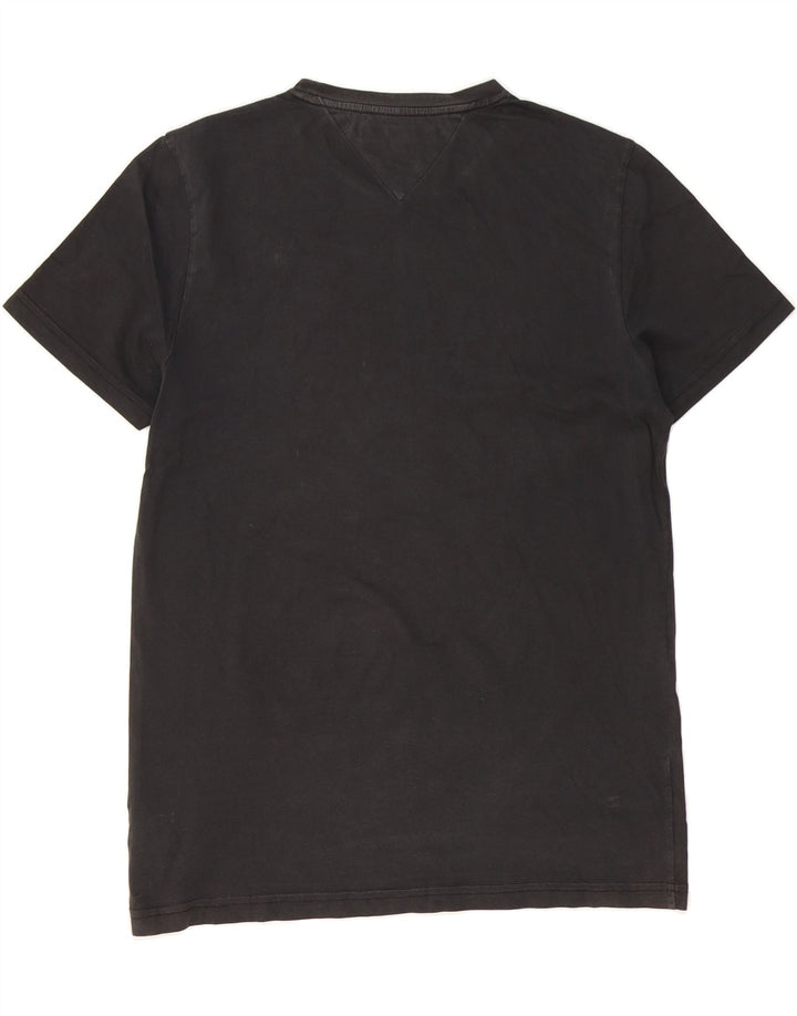 TOMMY HILFIGER Mens Graphic T-Shirt Top Medium Black Cotton Vintage Tommy Hilfiger and Second-Hand Tommy Hilfiger from Messina Hembry 
