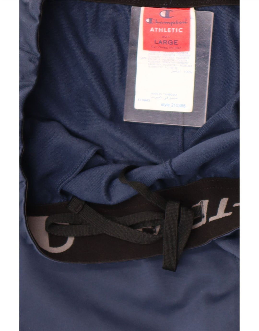 Champion Pantalones de chándal de ajuste atlético para hombre, tamaño grande, poliéster azul marino