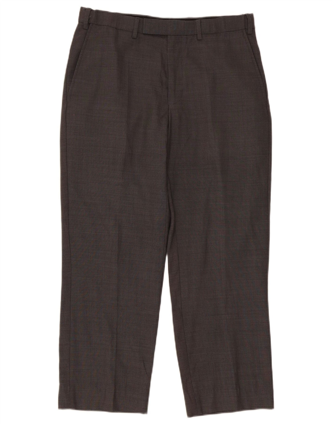 Marks & Spencer Pantalones de traje rectos de corte entallado para hombre W32 L26 Lana gris