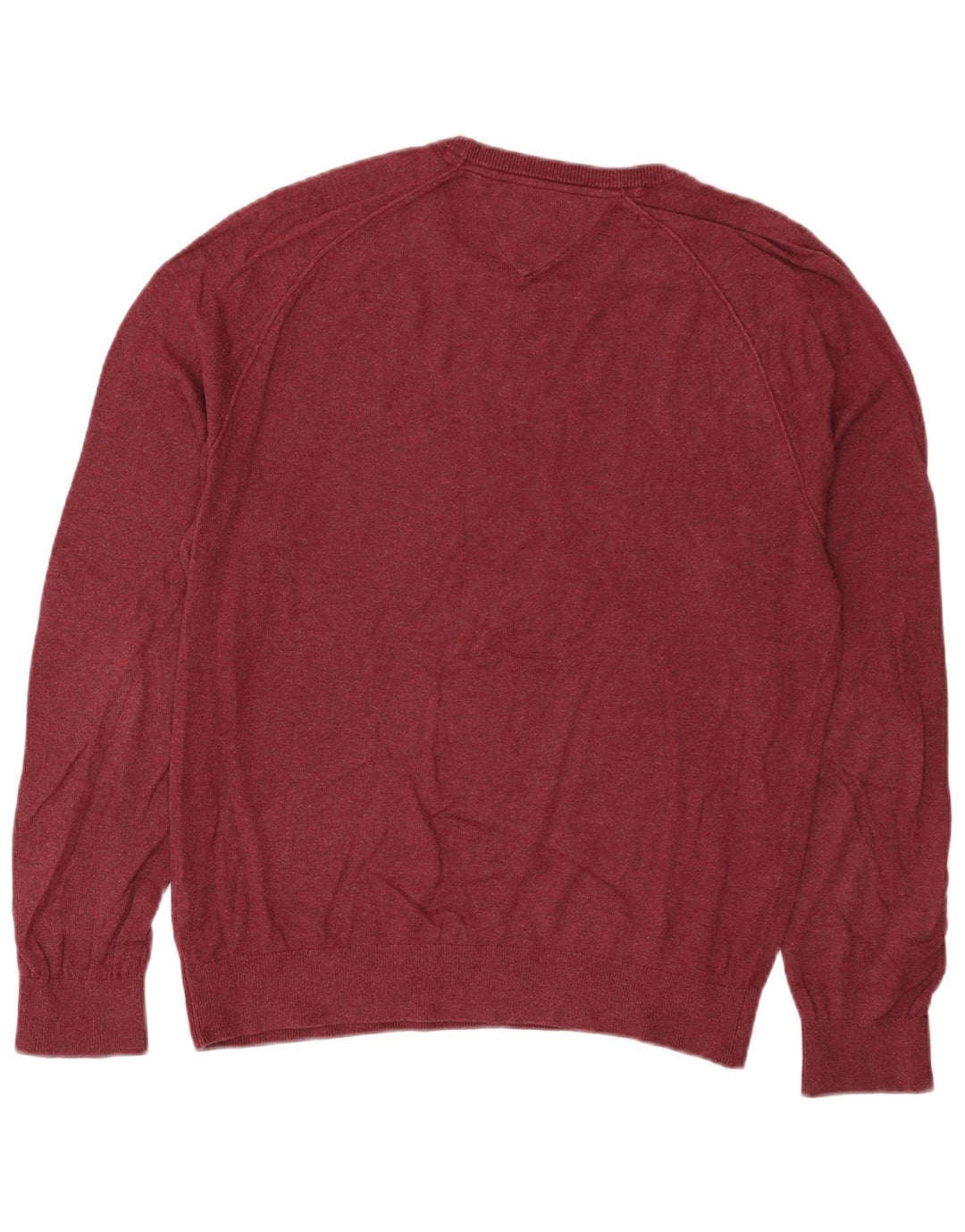 Tommy Hilfiger Jersey de cuello redondo para hombre de algodón rojo medio