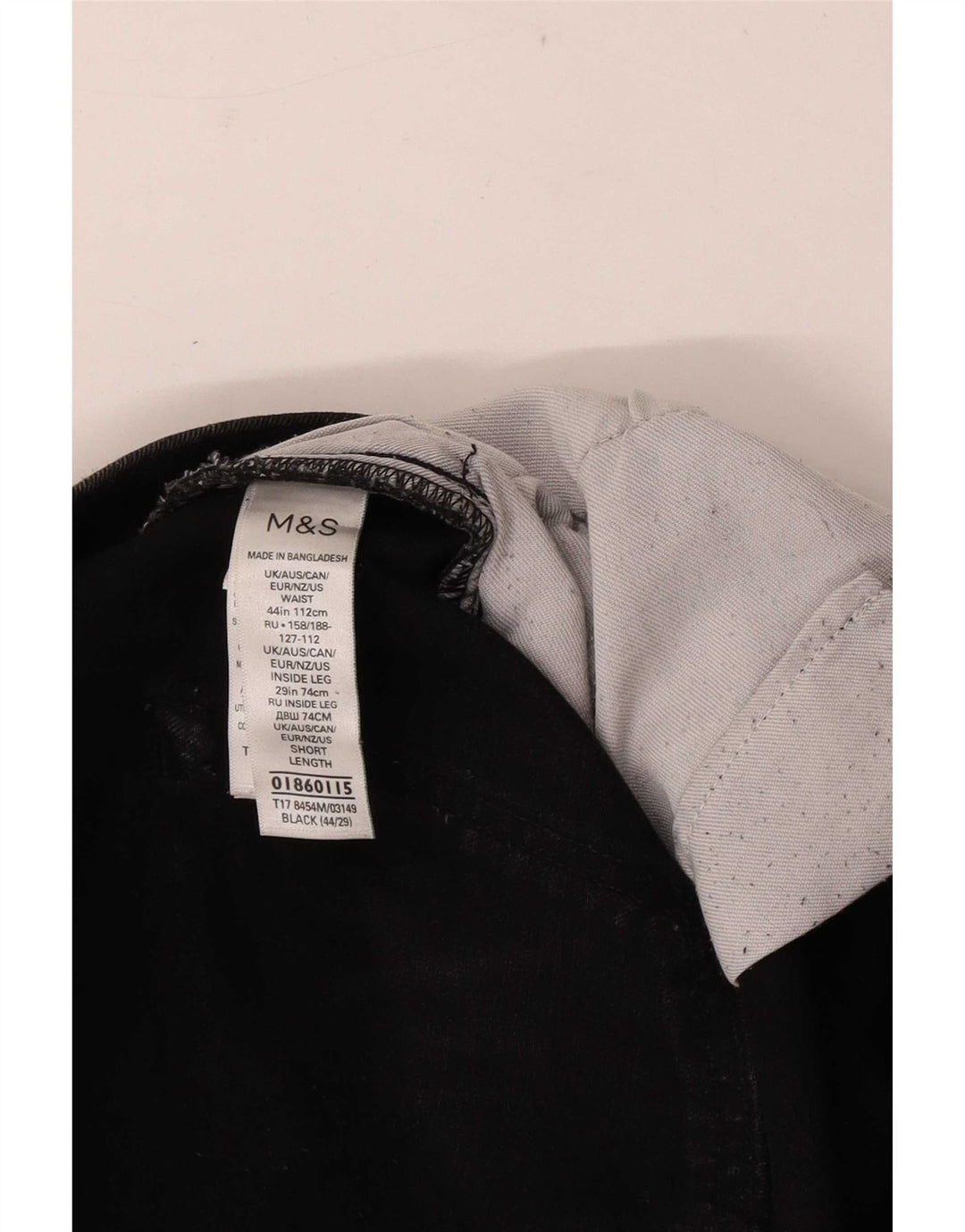 Marks & Spencer Vaqueros rectos para hombre W44 L29 Algodón negro