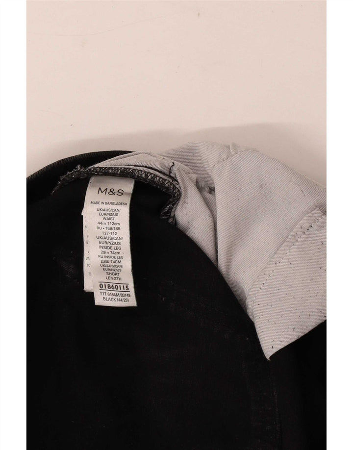 Marks & Spencer Vaqueros rectos para hombre W44 L29 Algodón negro