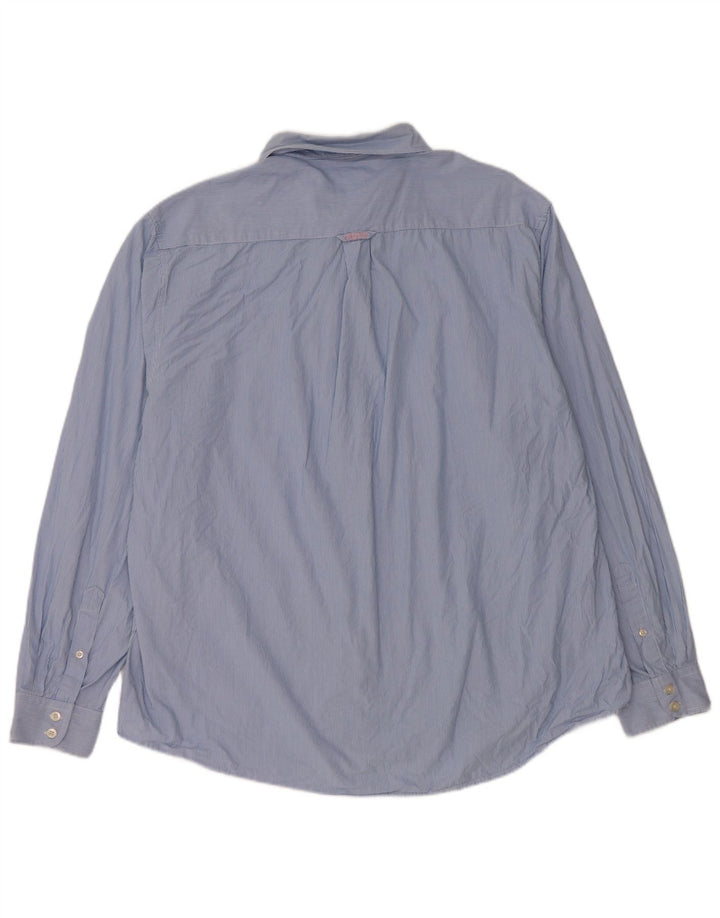 Crew Clothing Camisa de corte clásico para hombre 3XL Algodón a rayas azules