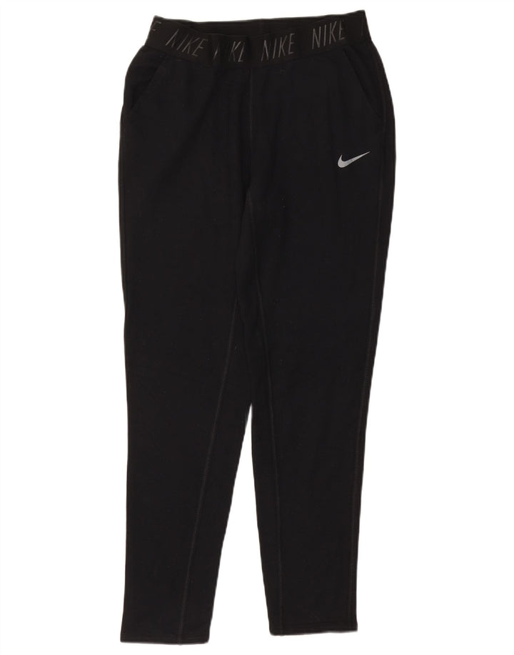 NIKE Mujer Dri Fit Graphic Chándal Pantalones UK 10 Small Negro