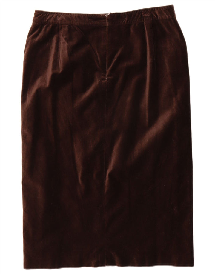 Falda Recta De Terciopelo W30 Algodón Marrón Medio Mujer Max Mara