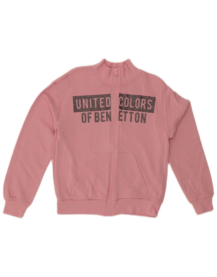 BENETTON Chaqueta de chándal con gráfico para niña 10-11 años XL Algodón Rosa