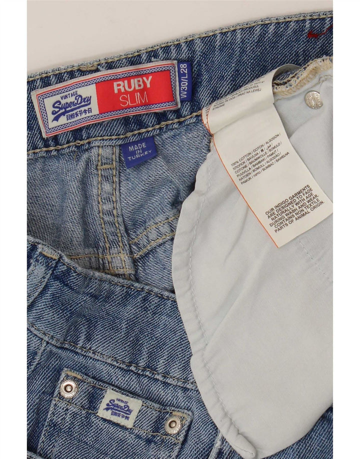 Superdry Vaqueros ajustados y cortos Ruby de cintura alta para mujer W30 L24 Algodón azul