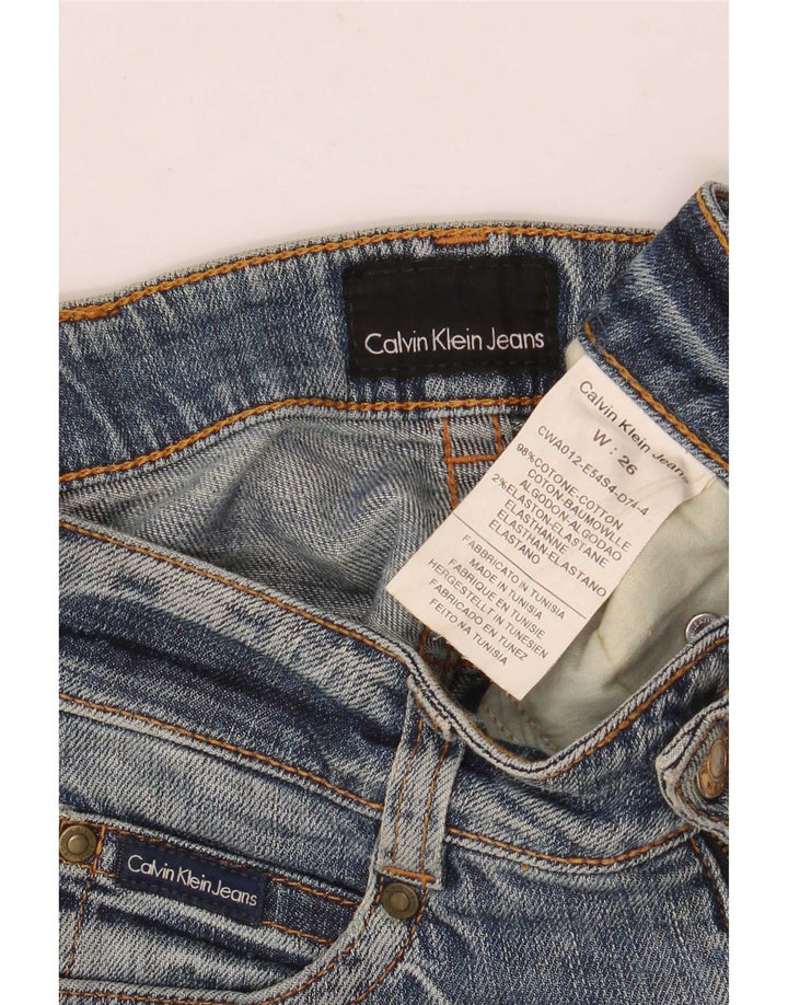 Vaqueros ajustados para mujer Calvin Klein W26 L30 Algodón azul