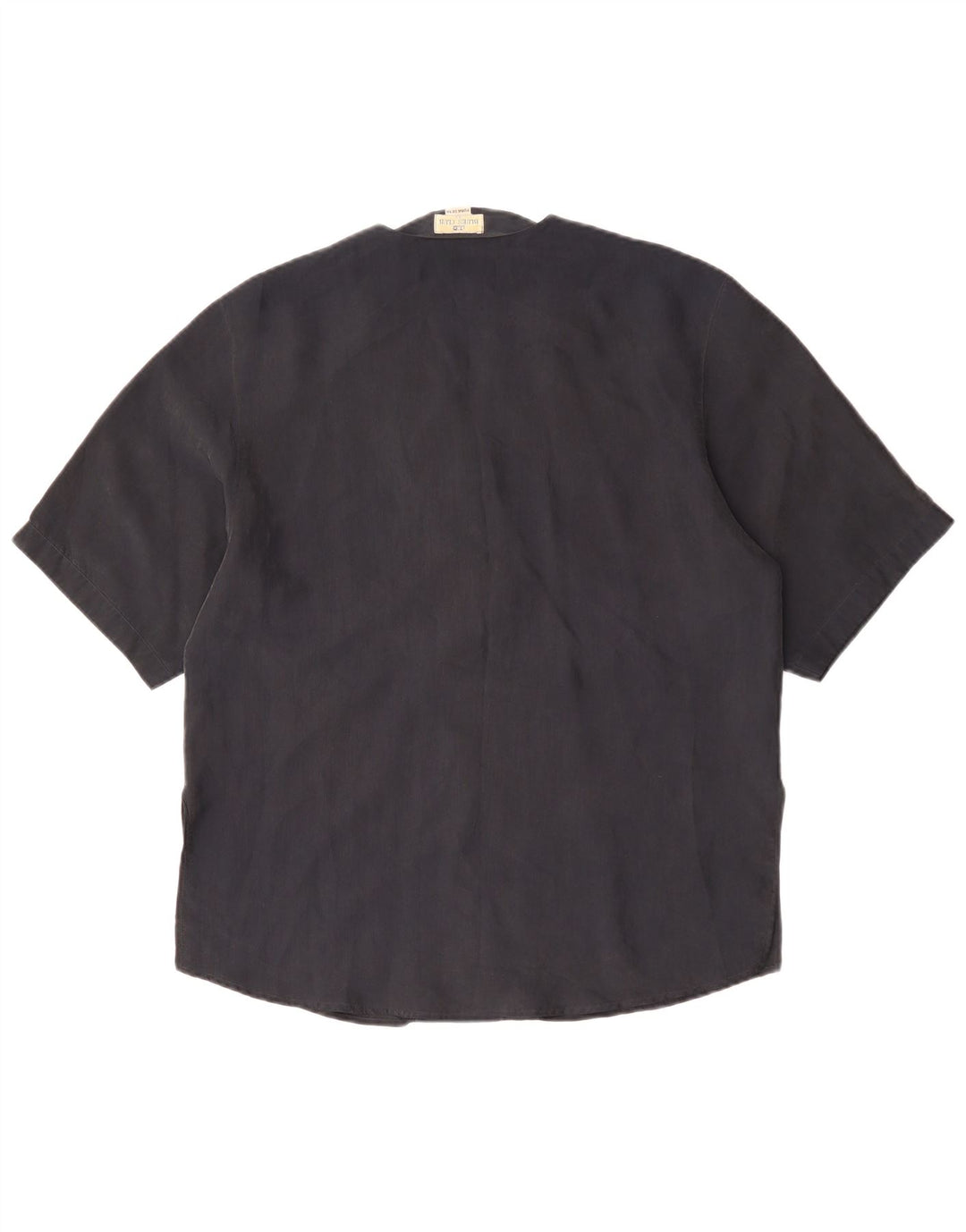 BLUE CLUB Blusa camisera de manga corta para mujer IT 42 Seda negra mediana