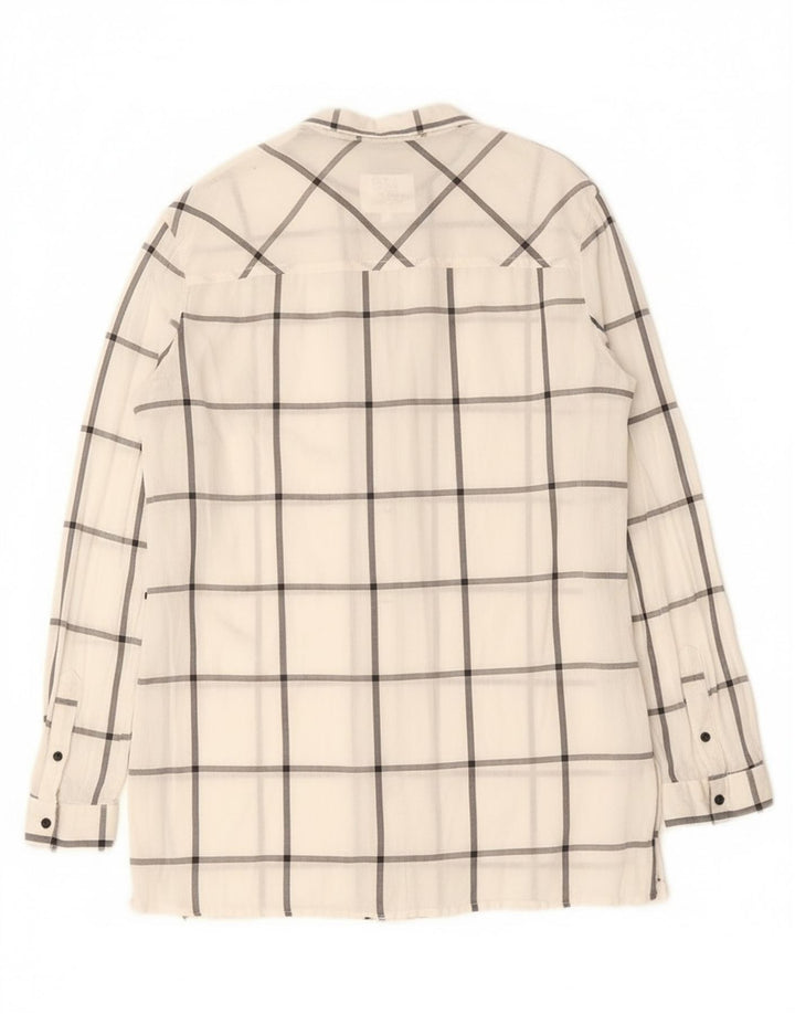 Camisa Brugi para mujer UK 44 Algodón a cuadros blanco mediano