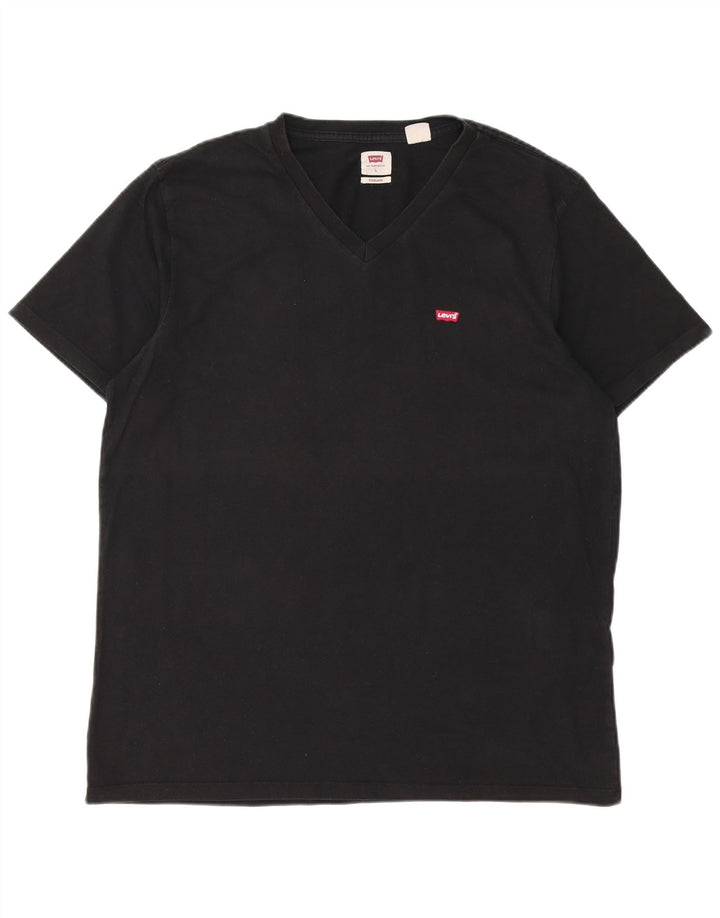 Levi's Camiseta estándar para hombre Top grande de algodón negro
