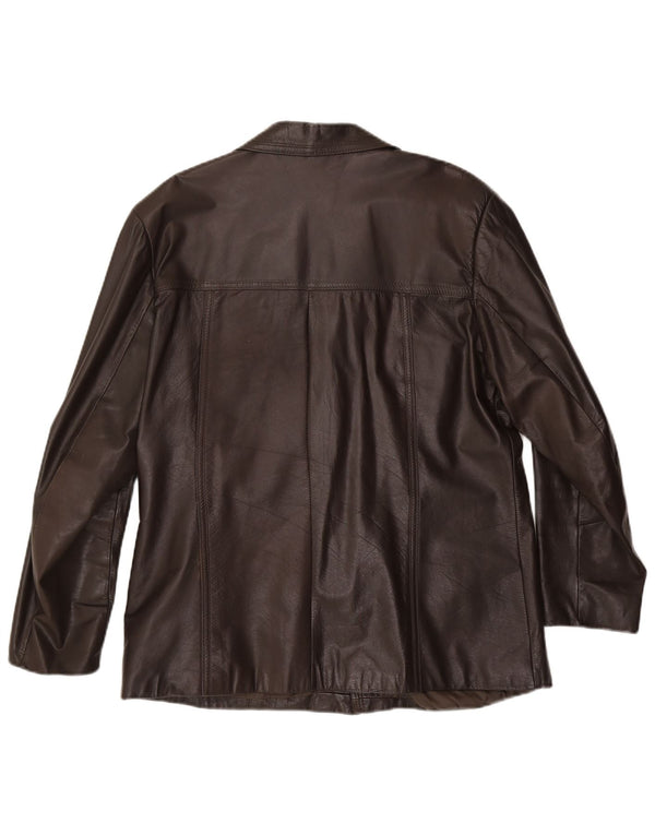 VINTAGE Chaqueta de cuero para hombre Reino Unido 40 Cuero marrón grande