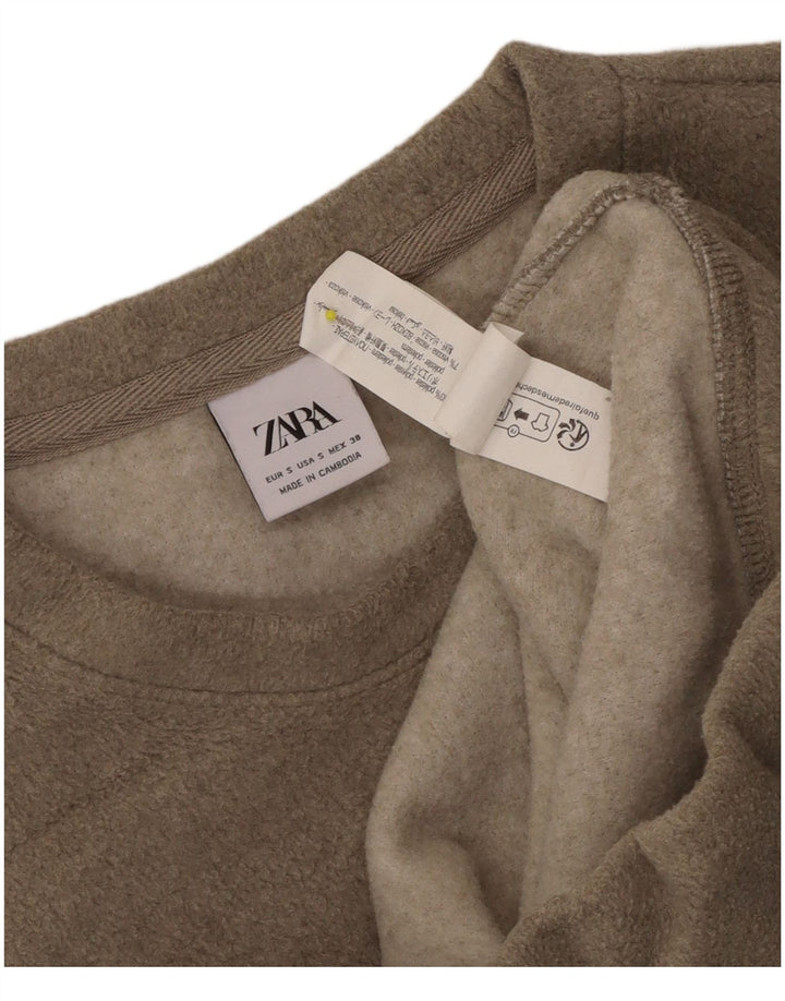 Zara Hombre Sudadera Holgada Jersey Jersey Pequeño Poliéster Beige