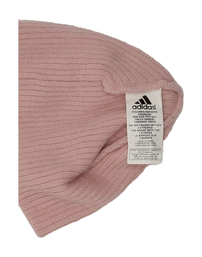 ADIDAS Baby Girls Beanie Hat 12-18 Months Pink Acrylic Vintage Adidas and Second-Hand Adidas from Messina Hembry 