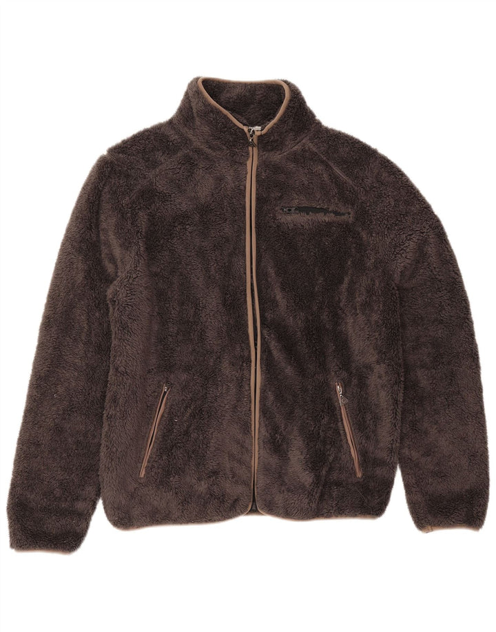 Carrera Chaqueta Polar Holgada para Mujer UK 40 XL Poliéster Marrón