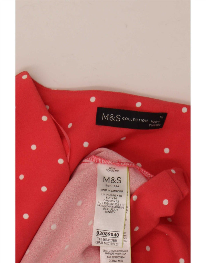 Vestido recto para mujer Marks & Spencer UK 46 Poliéster con lunares rosas grandes