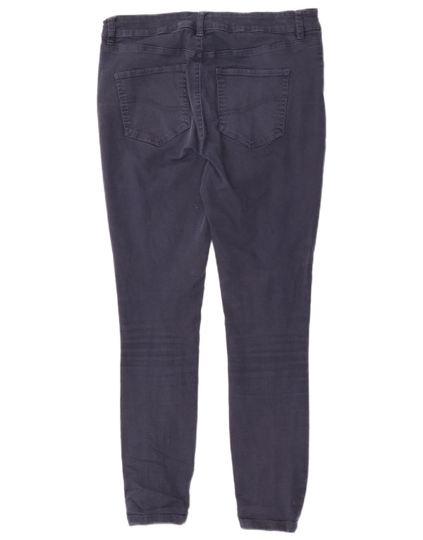 Fat Face Womens High Waist Casual Trousers UK 12 Medium W30 L27 Navy Blue