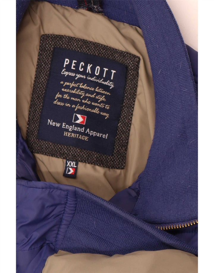 Peckott Chaqueta acolchada para hombre UK 44 2XL Poliamida azul marino