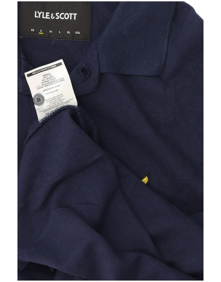 Lyle & Scott Polo para hombre pequeño de algodón azul marino