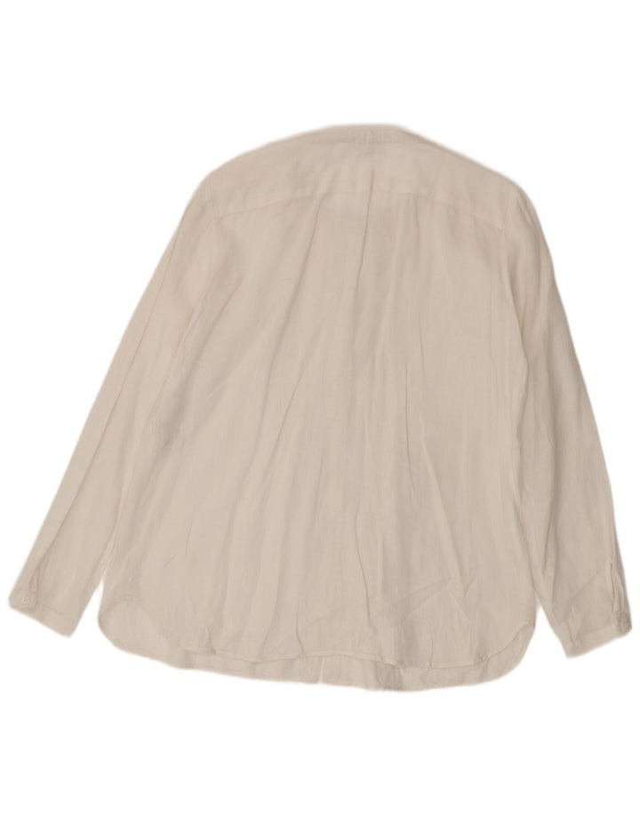 Marella Blusa camisera extragrande para mujer UK 10 Small White Linen