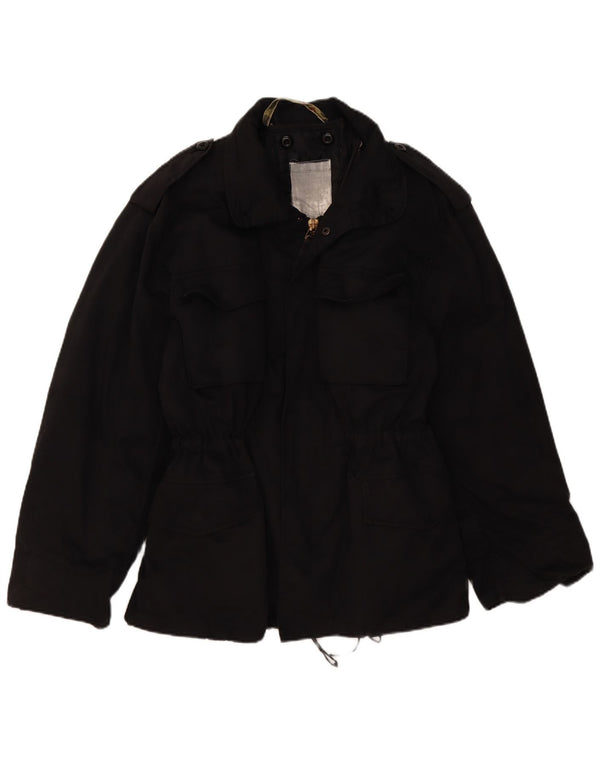 Vintage hombres chaqueta militar Reino Unido 36 pequeño negro