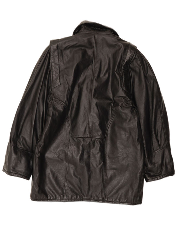 Lavorazione Artigiana Abrigo de cuero para mujer ES 40 XL Cuero negro