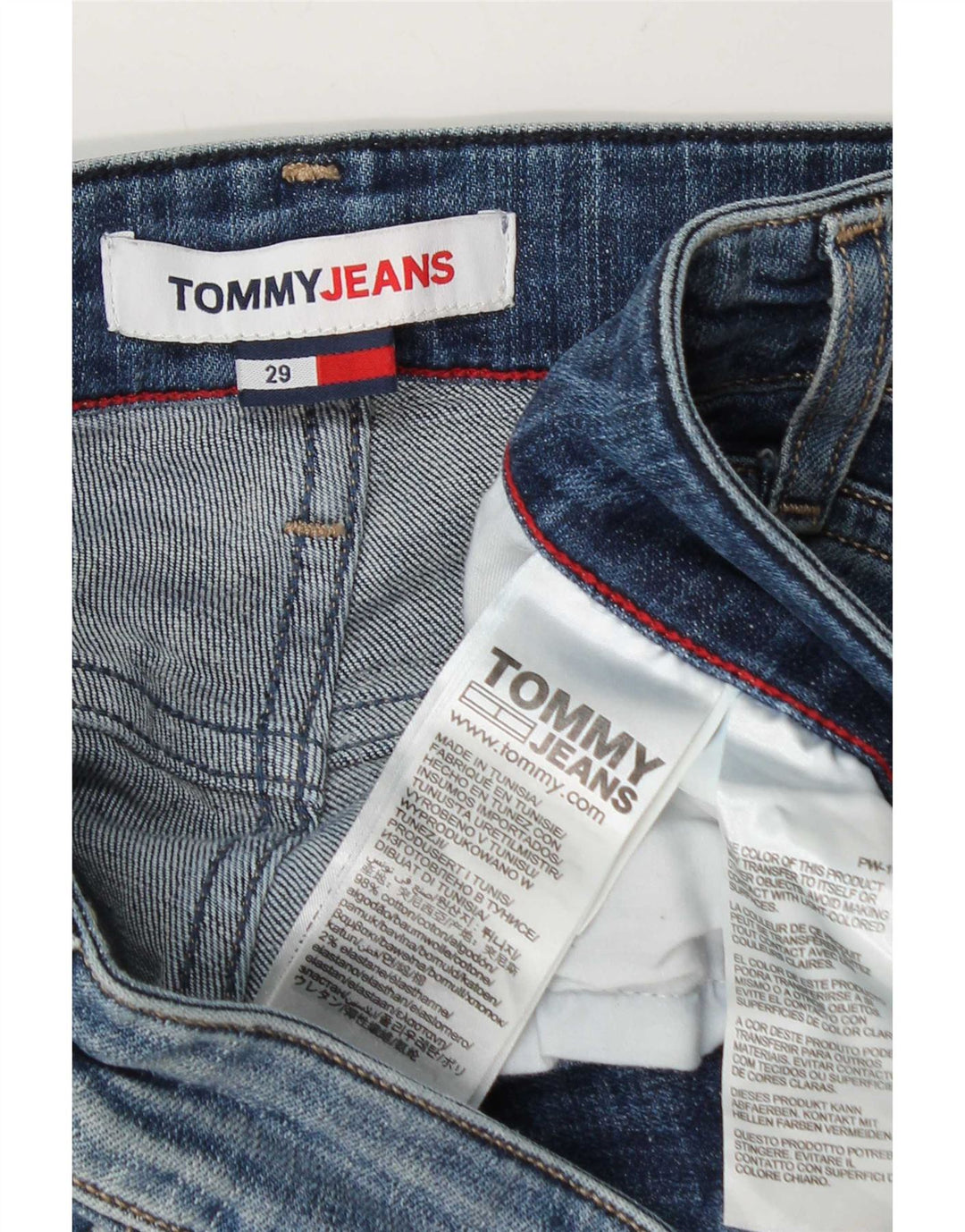 Tommy Hilfiger Pantalones cortos de mezclilla para hombre W29 Algodón azul pequeño