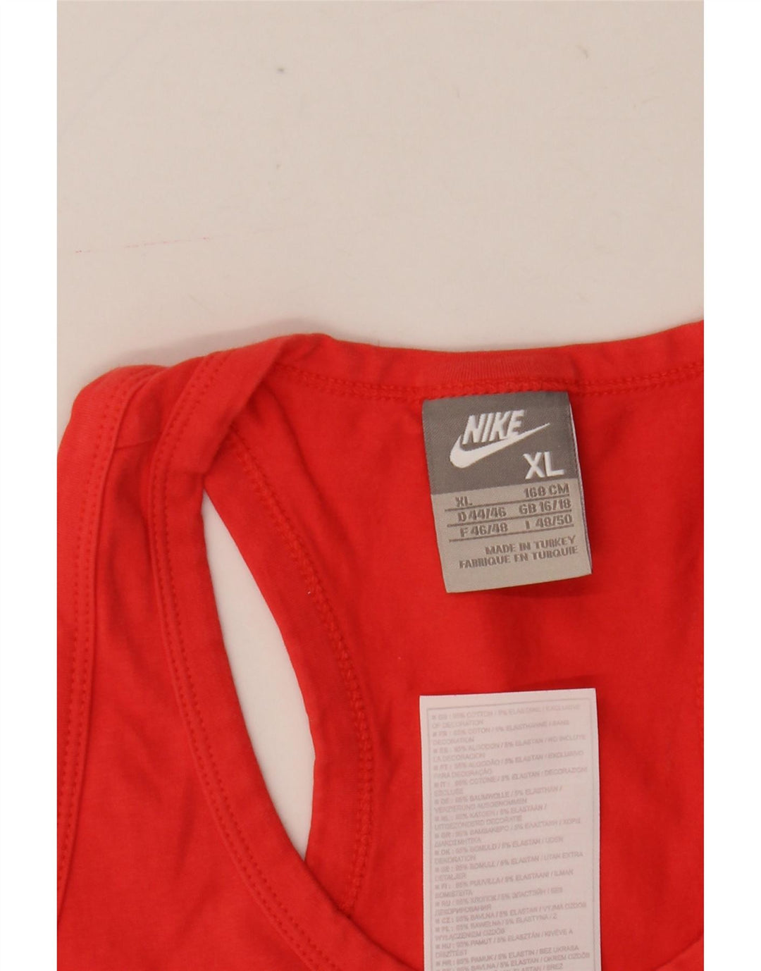 Camiseta sin mangas Nike para mujer UK 16/18 XL Rojo Algodón