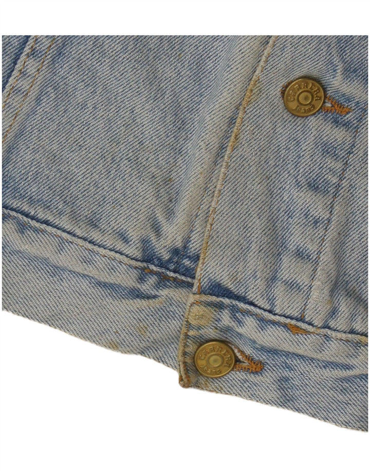 Chaleco vaquero Carrera para hombre Reino Unido 14 Algodón azul medio