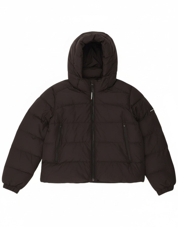 Superdry Chaqueta Acolchada Corta Con Capucha Para Mujer UK 46 Grande Poliéster Negro
